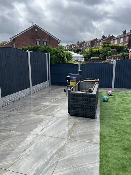 Porcelain Patio, Fencing & Artificial Grass